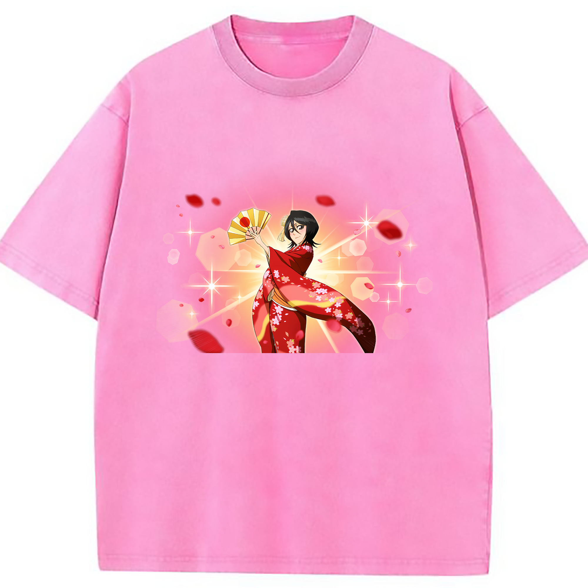 （画像用） ブリーチ 朽木ルキア BLEACH Kuchiki Rukia 綿100% ヴィンテージ風 半袖Tシャツ（フロントプリント）